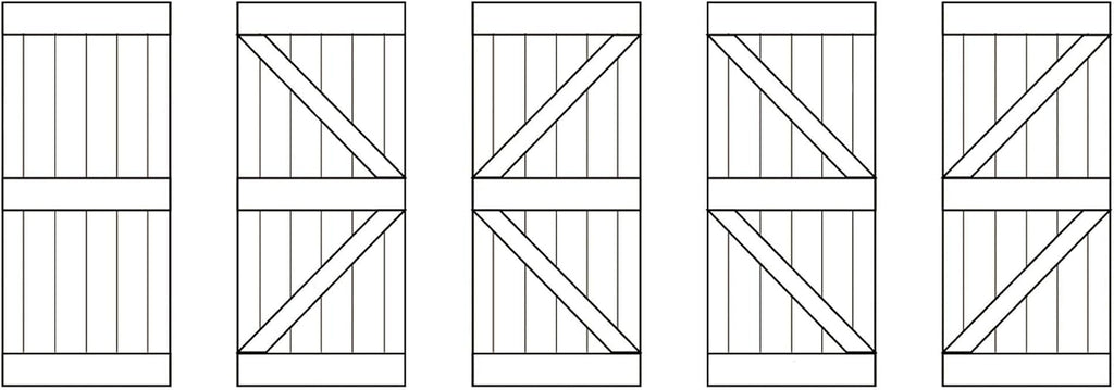 K Series 24in.X 84in. Brown/Walnut Finished DIY Solid Wood Interior Sliding Barn Door Slab (Hardware Kit NOT Included) - Assembly Needed