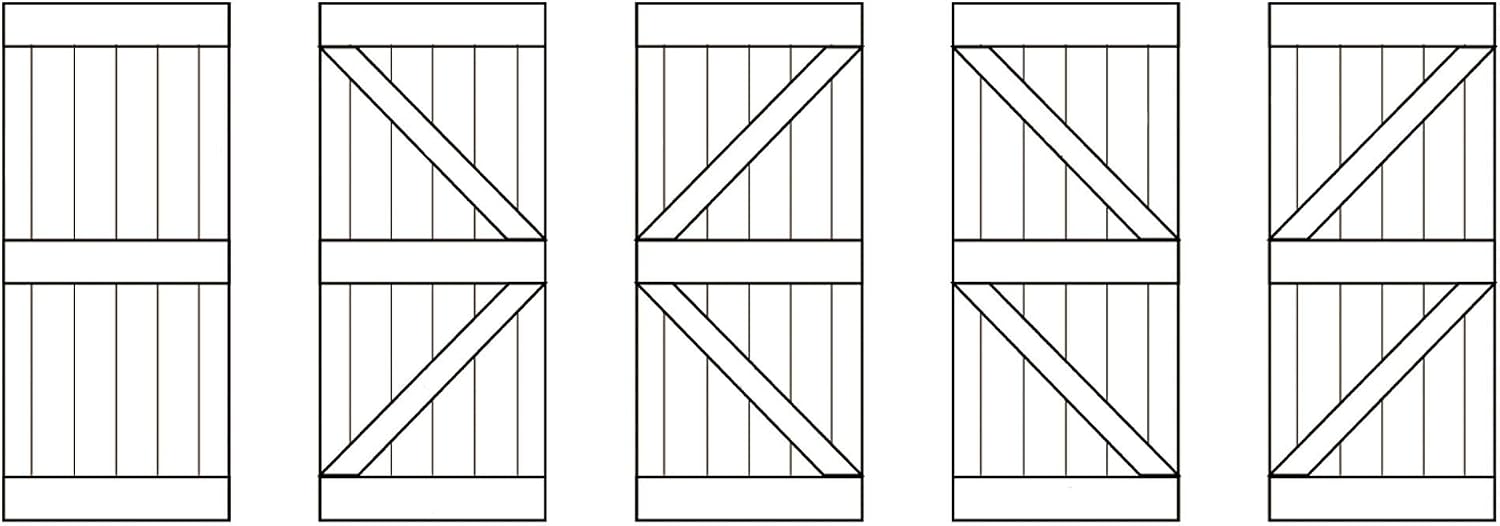 K Series 38in x 84in Brown/Walnut Finished DIY Solid Wood Interior Sliding Barn Door Slab (Hardware Kit NOT Included) - Assembly Needed