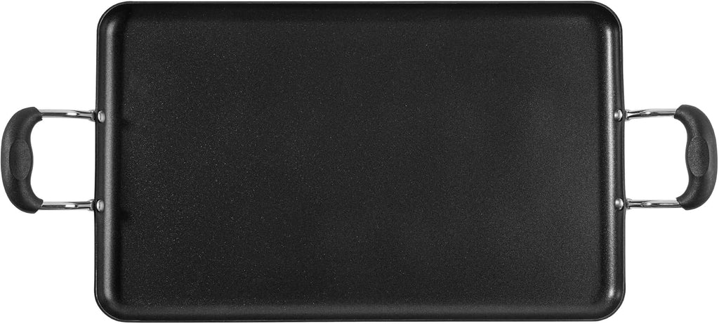 Restaurantware-Met Lux 19 x 11.7 Inch Double Burner Griddles, 10 No-Stick Flat Top Grills - Cool Touch Handles, Compatible With Gas And Electric, Aluminum Griddle Pans, Even-Heating, For Eggs