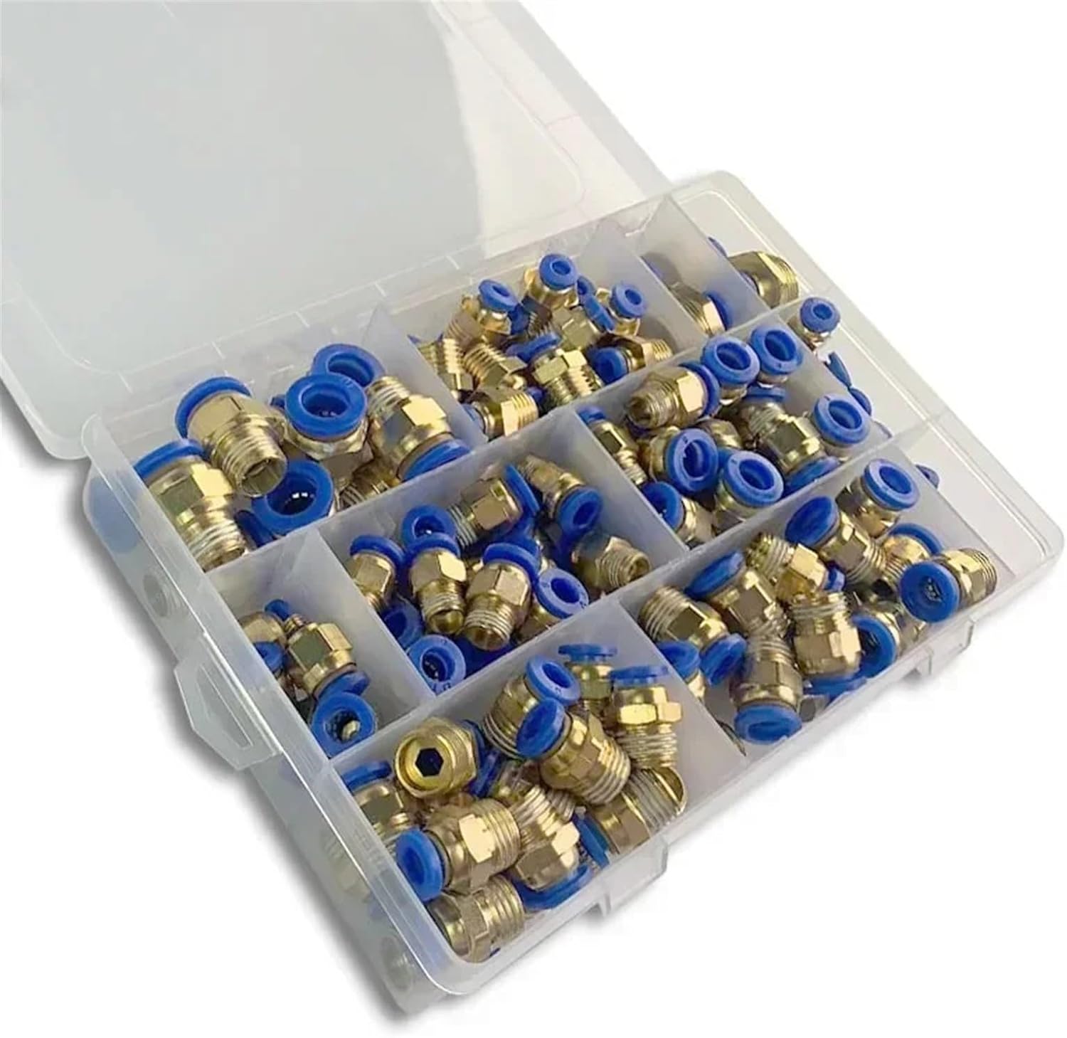 PC Series Box 4mm 6mm 8mm 10mm 12mm Air Joint Connectors Push in Hose Tube Pneumatic Fitting 1/4 1/8 1/2 Quick Release Couplings(A kit (134pcs))