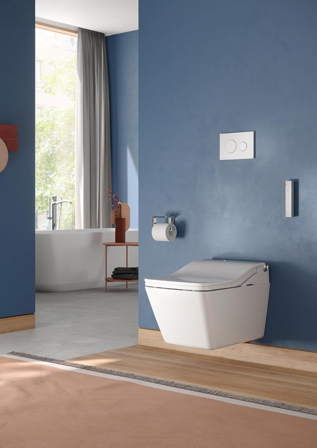 TOTO® SW WASHLET®+ Ready Square Electronic Bidet Toilet Seat with Auto Flush Ready Cotton White - SW4549AT60#01