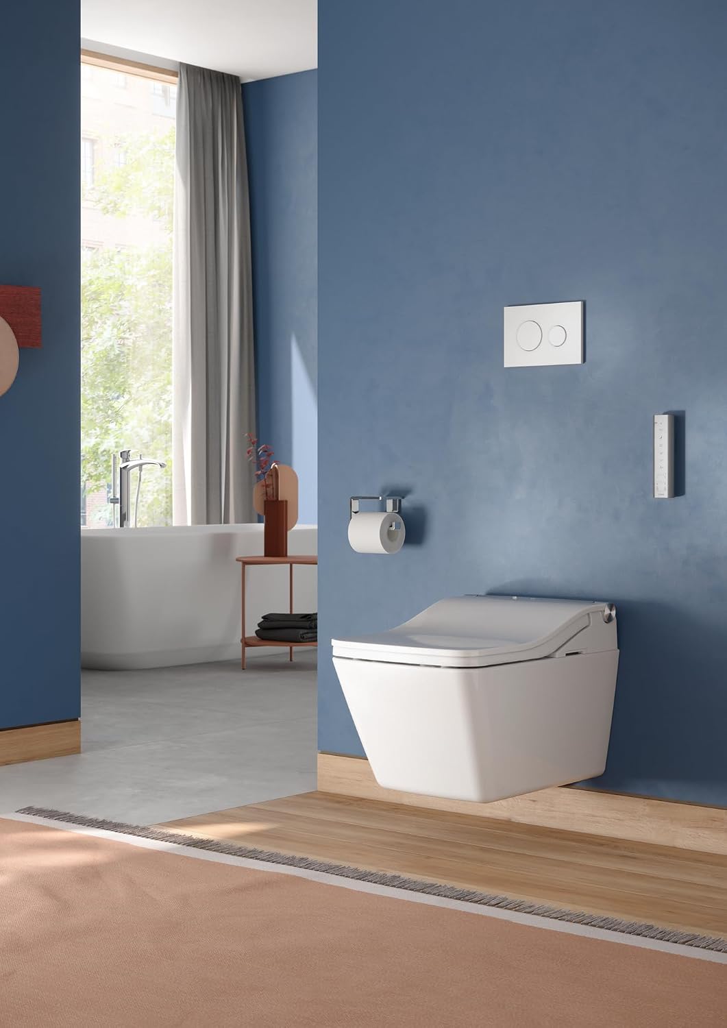 TOTO® SW WASHLET®+ Ready Square Electronic Bidet Toilet Seat with Auto Flush Ready Cotton White - SW4549AT60#01
