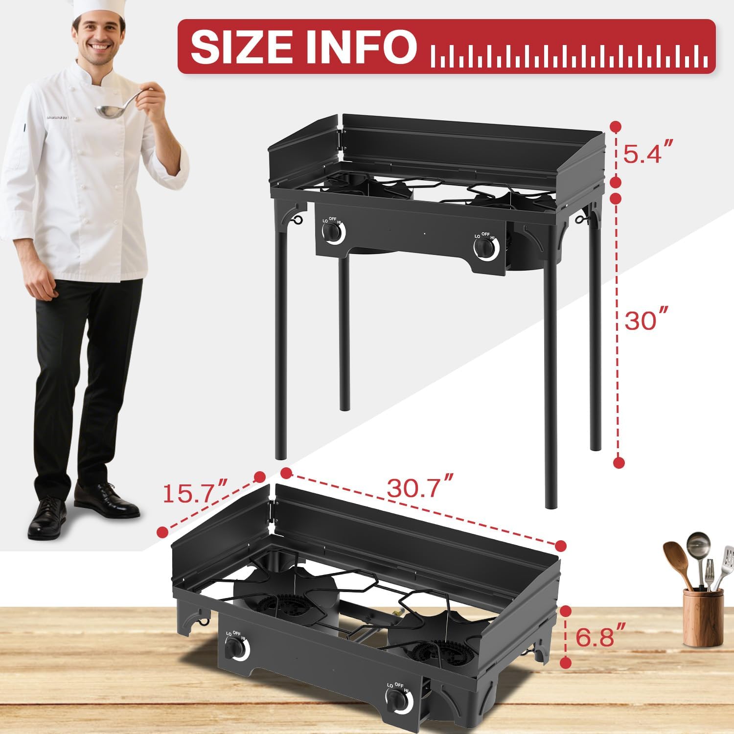 2 Burner Propane Camp Stove | High Pressure 150,000 BTU Gas Burners with Windscreen | Cover | Detachable Legs | 0-20 PSI Regulator | Ideal for Camping Backyard Outdoor Cooking
