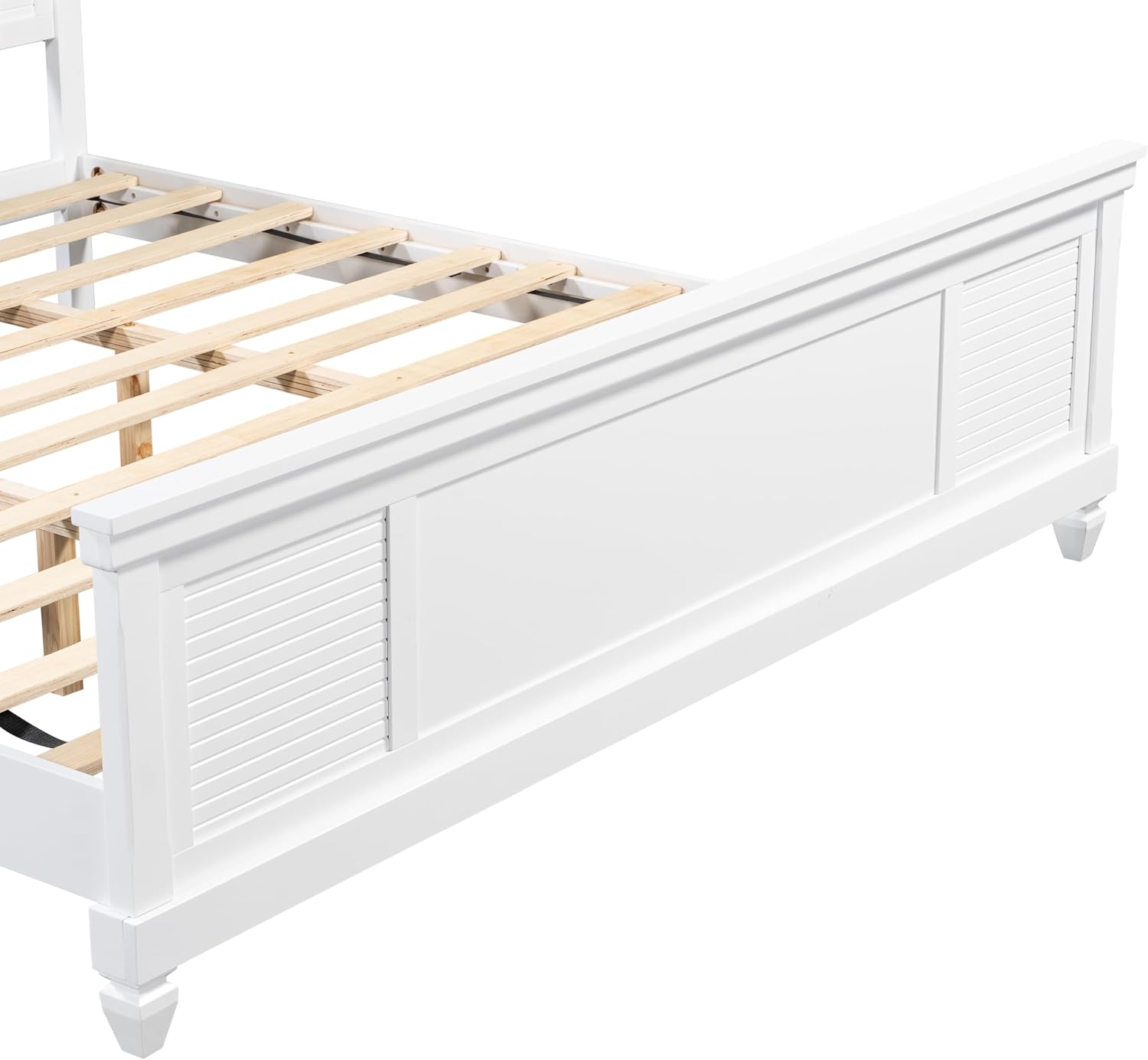 Christopher Knight Home Todie Modern King Size Bed Frame with Headboard, Wooden King Size Platform Bed Frame, Farmhouse King Size Bed Set, No Box Spring Needed, Easy Assembly, White
