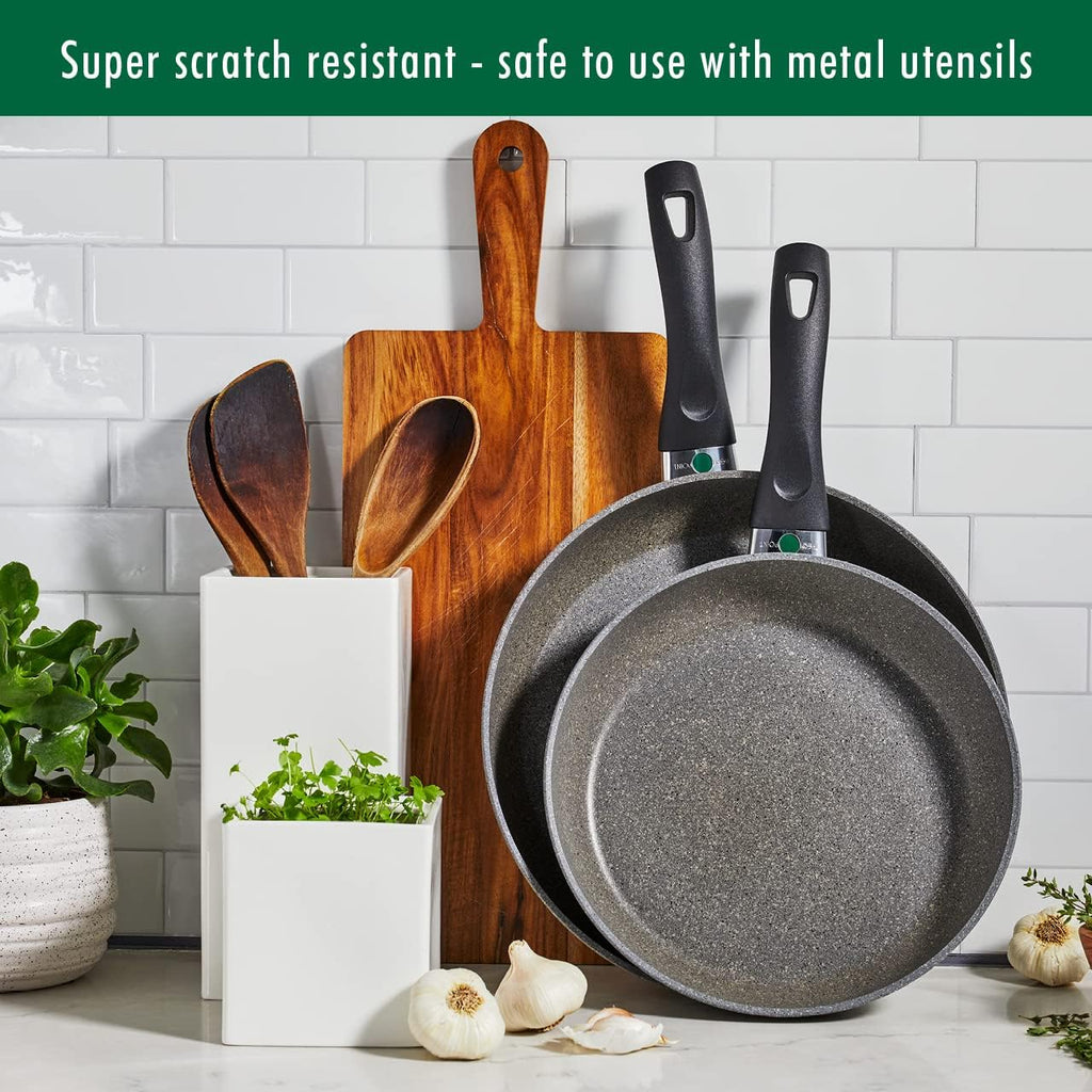 Ballarini 75001-652 Parma Forged Aluminum Nonstick Cookware Set, 10-Piece, Granite