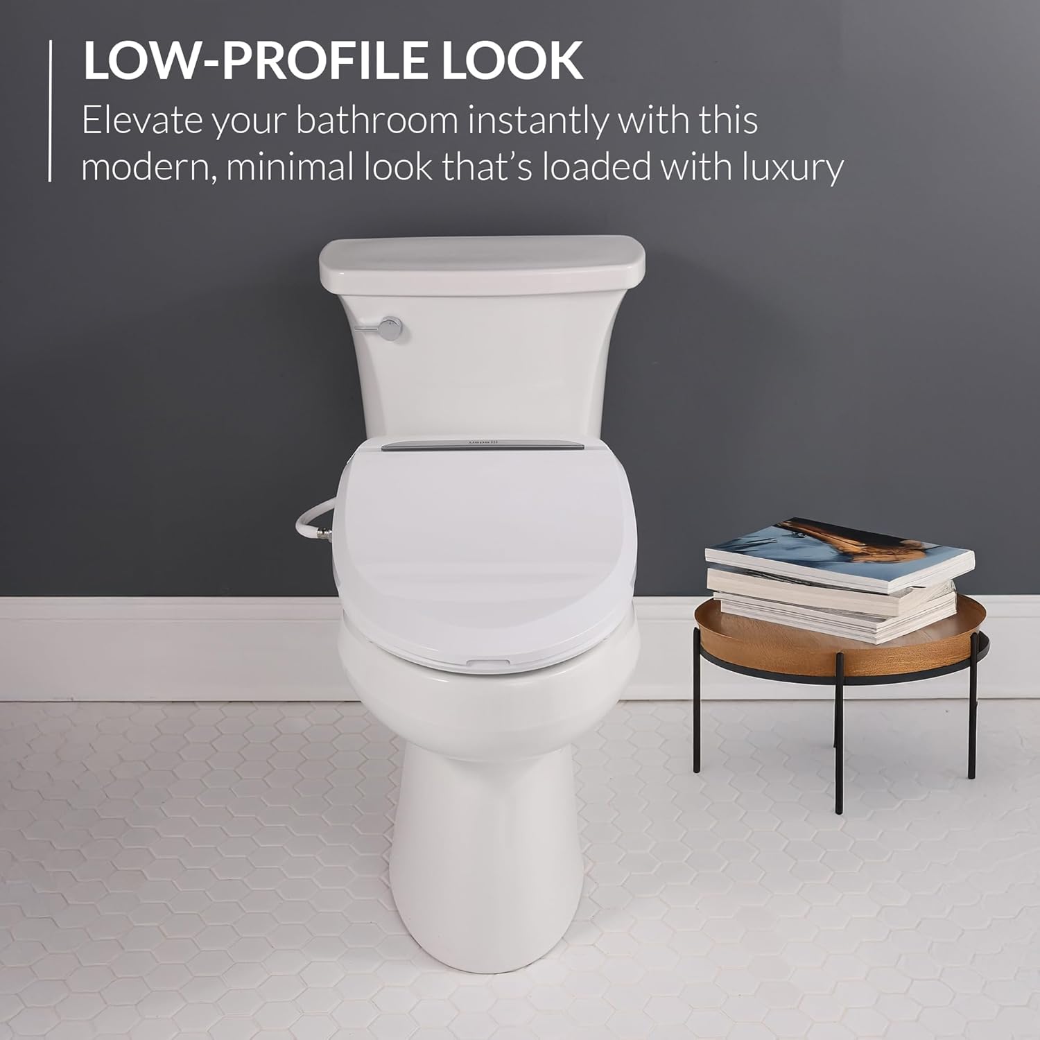 Bio Bidet USPA PRO Modern Bidet Seat, Warm Water, Heated Seat & Dryer, Remote Control, Round