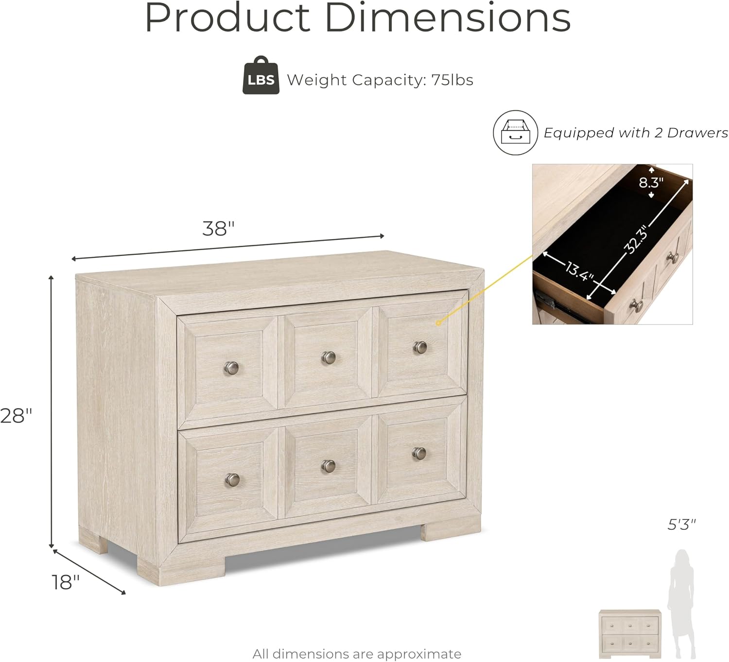 Furniture of America Dannen Modern Wood 3-Piece Bedroom Set with Panel Bed, Cedarwood-Lined Bottom and Felt-Lined Top Drawers on Oversized Nightstand, Box Spring Required, King, Tawny Brown