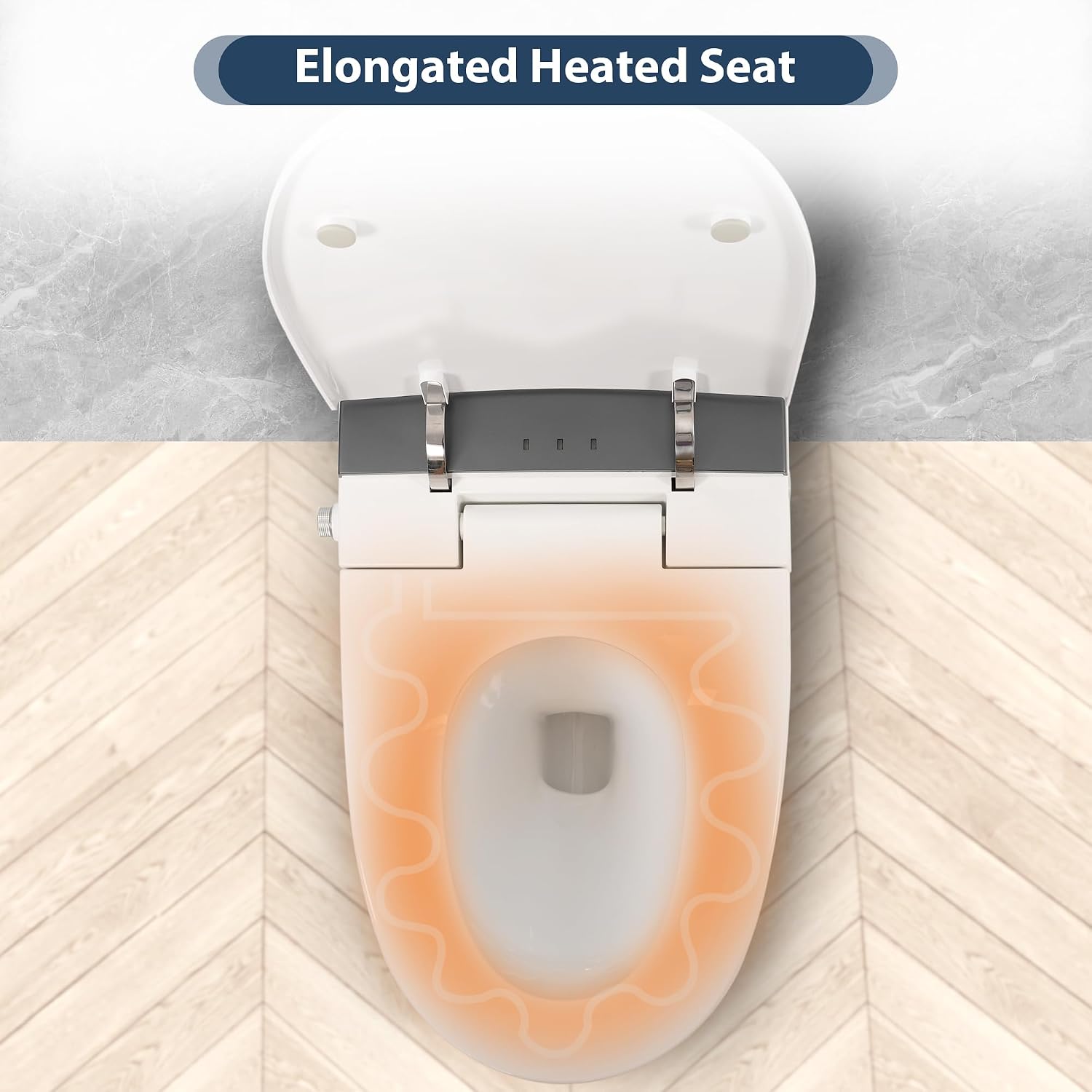 Smart Toilet with Heated Seat & Foot Sensor Flush, One Piece Tankless Toilet, Power Outage Flushing, Night Light, Soft Close Seat, 12' Rough-In, White Ceramic