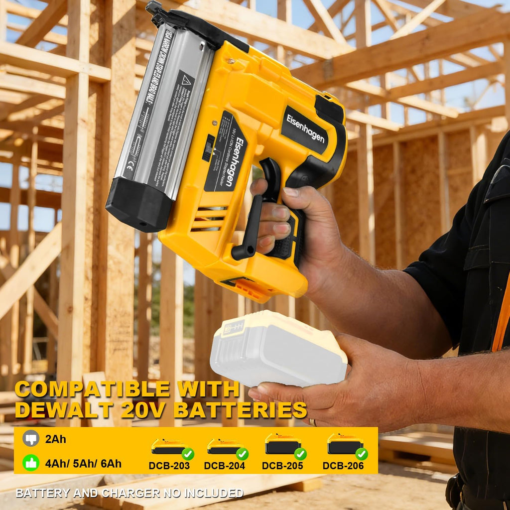 Cordless 2' Brad Nailer Compatible with Dewalt 20V Battery (No Battery and Charger), 2-in-1 Electric Nail Gun, 20V Staple Gun Battery Powered with 1000 Nails for Woodworking & Home