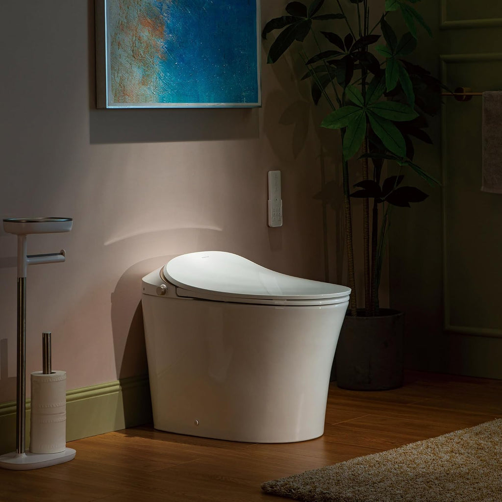WOODBRIDGE Smart Toilet with Auto Open/Close Lid, Foot Sensor Operation,Dual Auto Flush, Heated Seat, Power Outage Flush,Hygienic Wash,Night Light,LT610