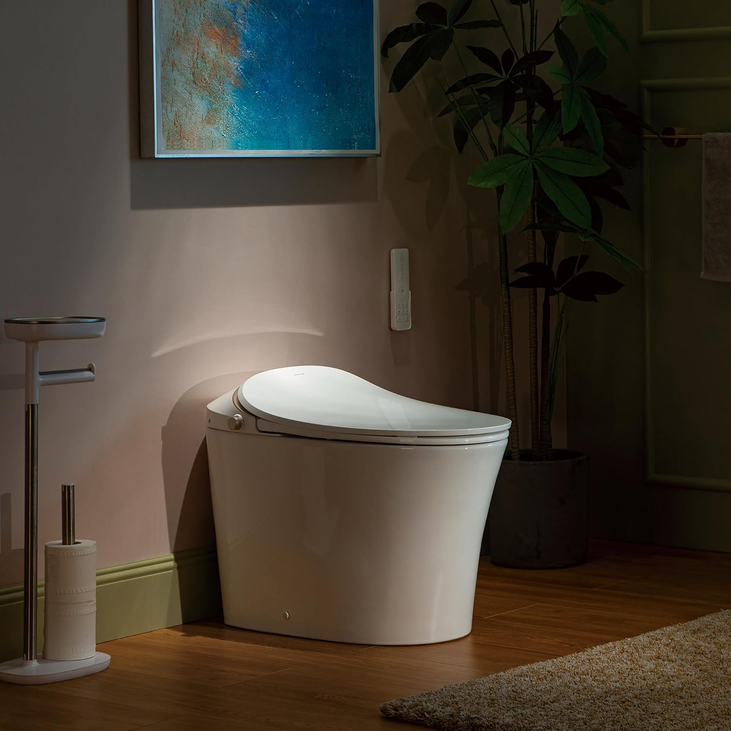WOODBRIDGE Smart Toilet with Auto Open/Close Lid, Foot Sensor Operation,Dual Auto Flush, Heated Seat, Power Outage Flush,Hygienic Wash,Night Light,LT610