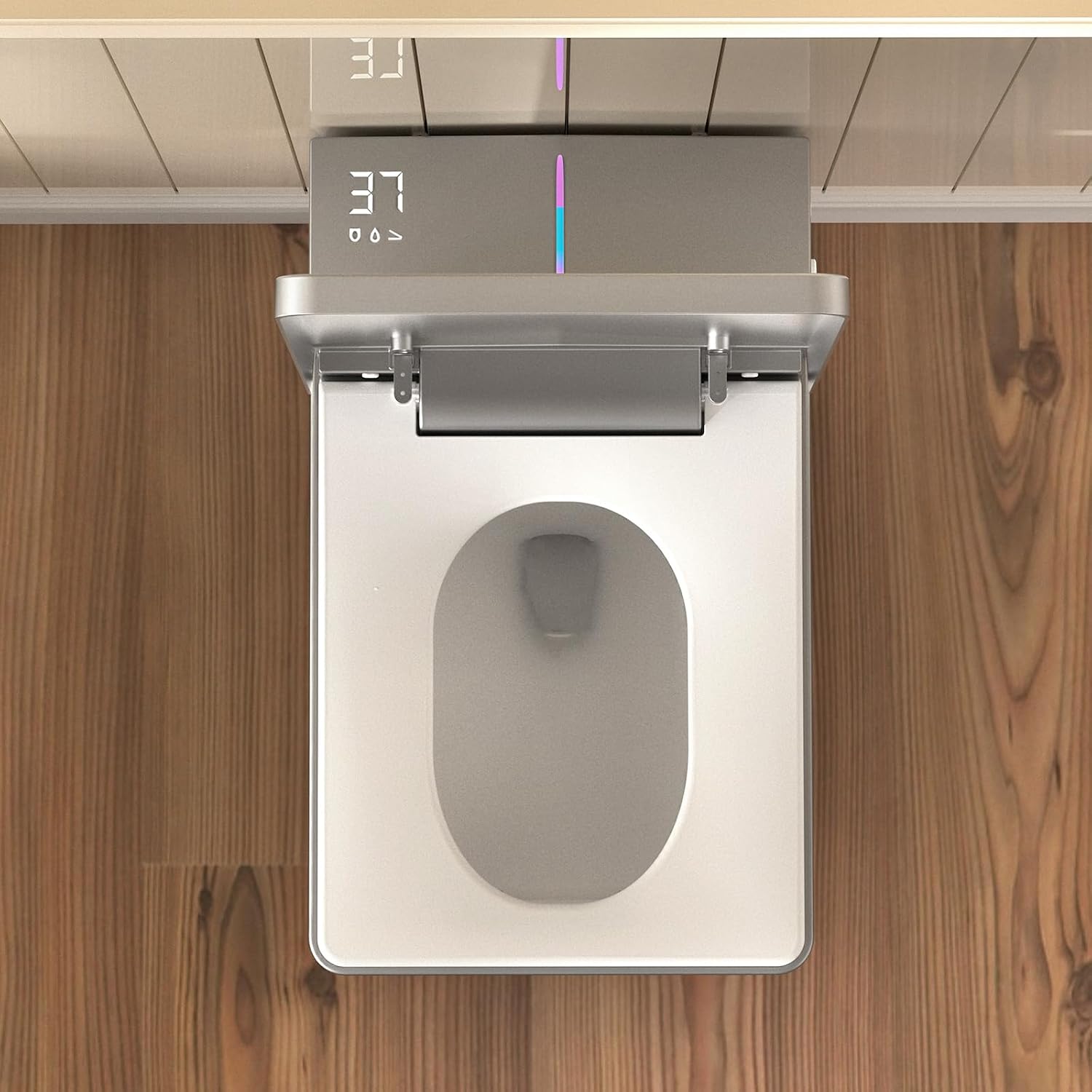 WinZo Square Smart Toilet with Tank Built-in,Square With Auto Flush, Rectangle Heated Bidet & Drying, Night Light Convenient For Seniors, Luxury Bathroom Or Low Water Pressure Space (Matt Grey)