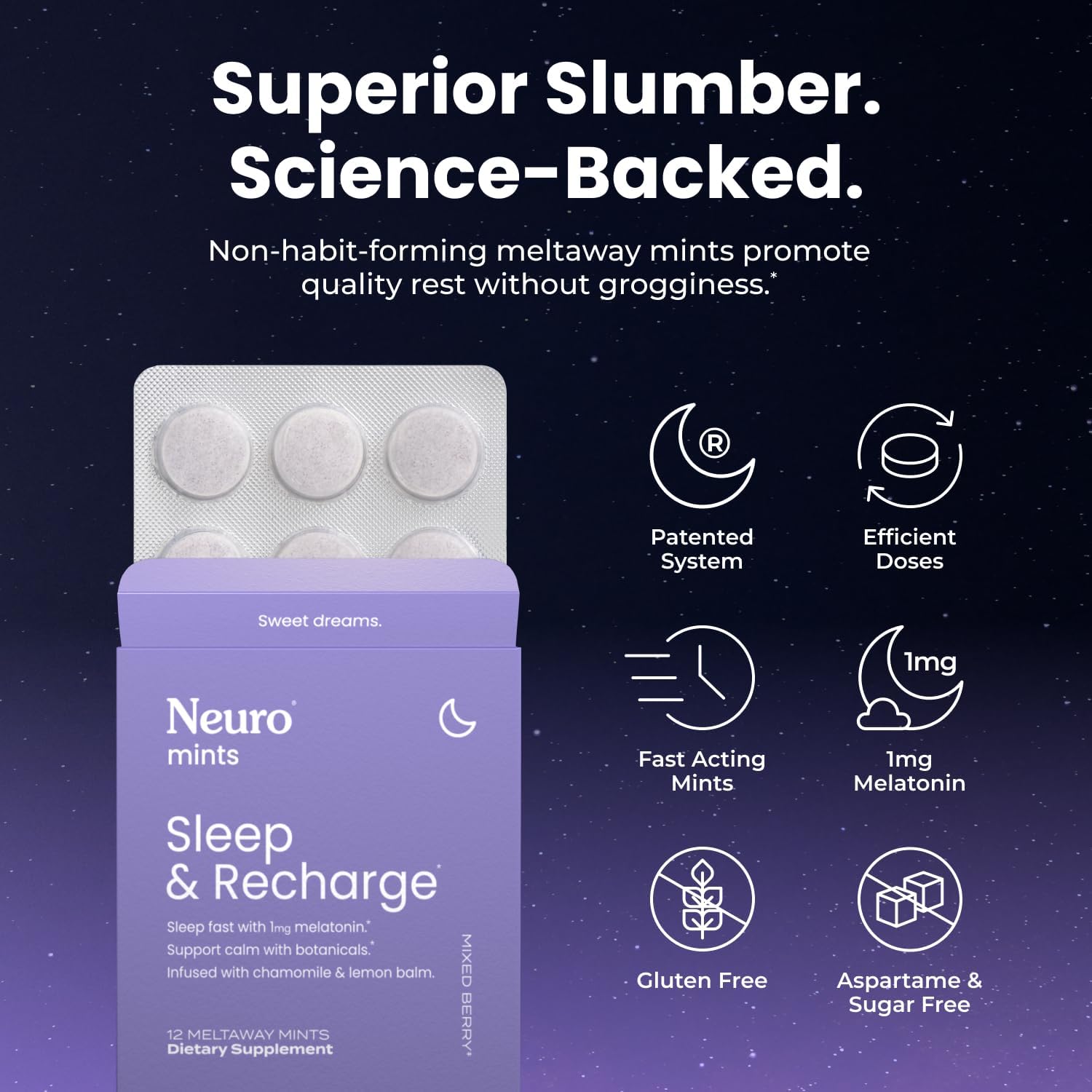 Neuro Day + Night Brain Bundle - Energy & Focus Smart Gum Peppermint, Memory & Focus Gum 90 Count, Sleep & Recharge Mints 72 Count Chamomile & Calm & Clarity Mints Honey Lemon