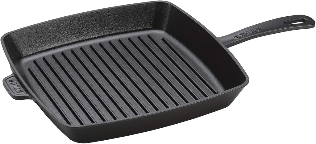 STAUB Cast Iron 12-inch Square Grill Pan - Matte Black