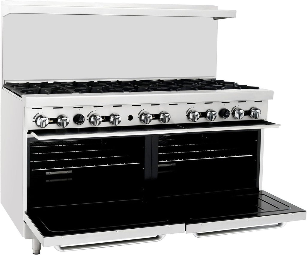 Atosa AGR Commercial Gas Range, 60' Gas Range, (10) Burners Top, (2) Standard Ovens, Natural Gas (AGR-10B-NG)