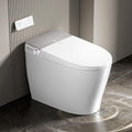 Commercial Grade Smart Toilet with Built-in Tank and Pump - 12' Rough-in, Low Water Pressure Solution, Heavy Duty Smart Bidet Toilet with Knob Control, Foot Sensor Flush, Blackout Flush