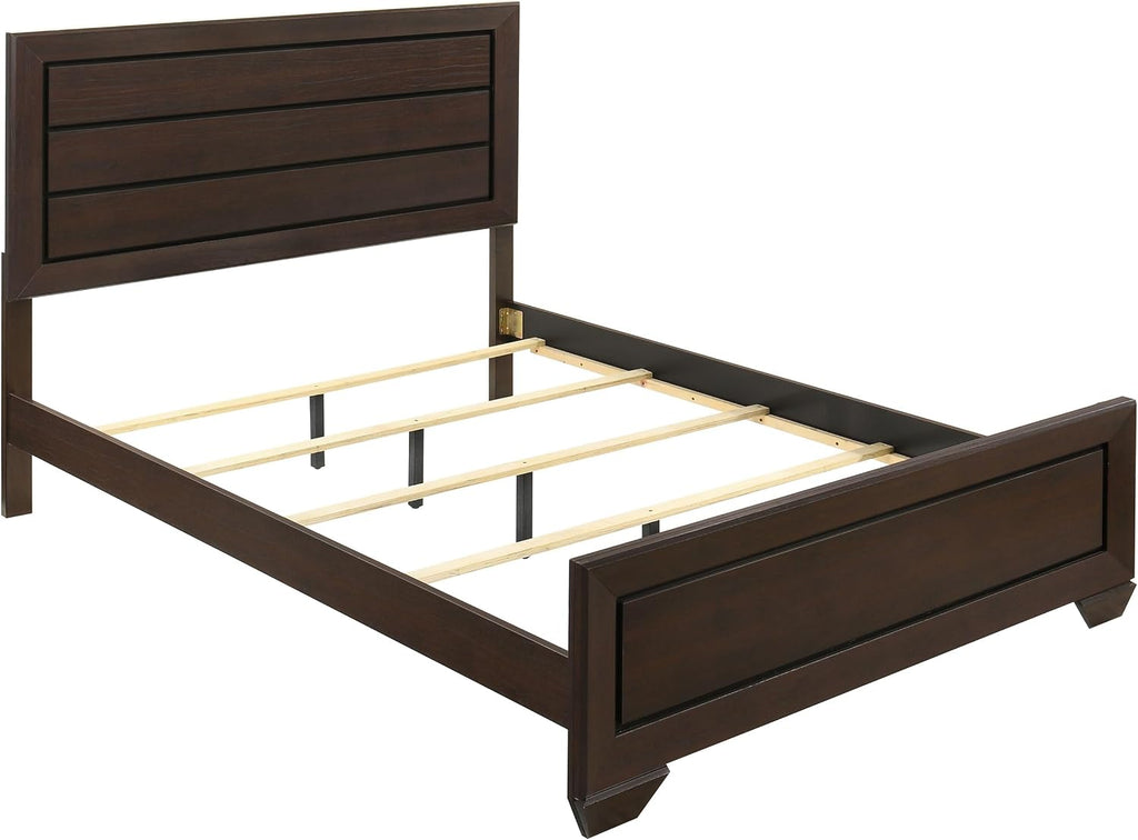 Coaster Home Furnishings Kauffman Transitional 4-Piece Bedroom Set Queen Size Panel Bed Frame 54-inch Headboard Dark Cocoa 204391Q-S4