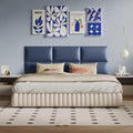 Blue Upholstered Wall Panels, 12-Pack, 24x12 Inches, Faux Leather Soundproof Padding for Bedroom Décor, DIY Headboard Installation for Queen, King, or Full Beds, Modern Style, Easy to Maintain