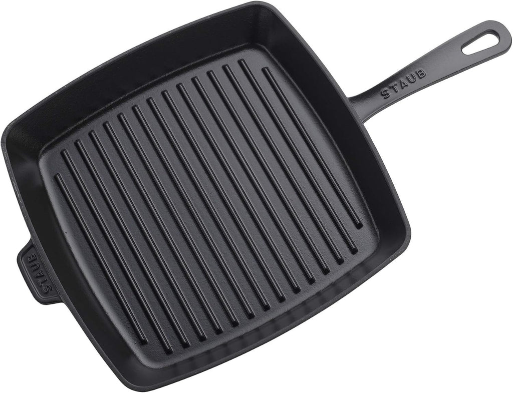 STAUB Cast Iron 12-inch Square Grill Pan - Matte Black