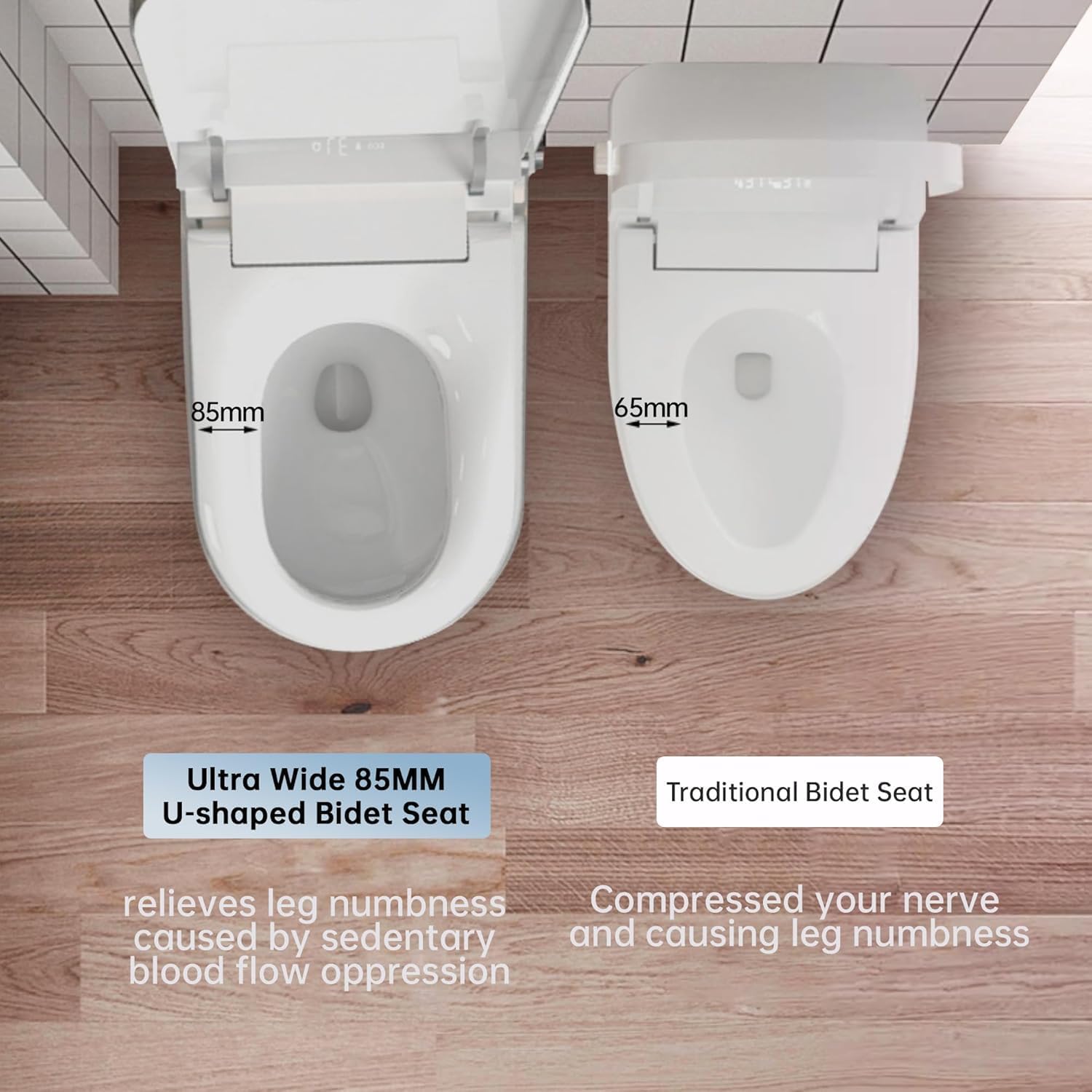 Smart Toilet with Bidet Built In, Foot Sensor Operation, Elongated Tankless Toilet with Automatic Flush, Dual Flush, Heated Bidet Seat for Bathrooms