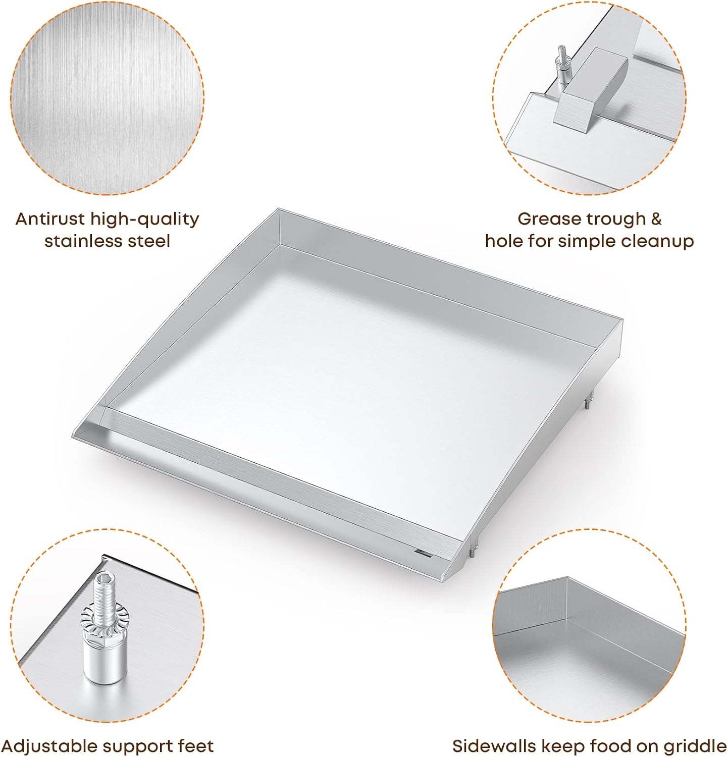 Stanbroil Stainless Steel Griddle Top for Royal Gourmet GD401 GD402 GD403 Grill and Griddle Combo