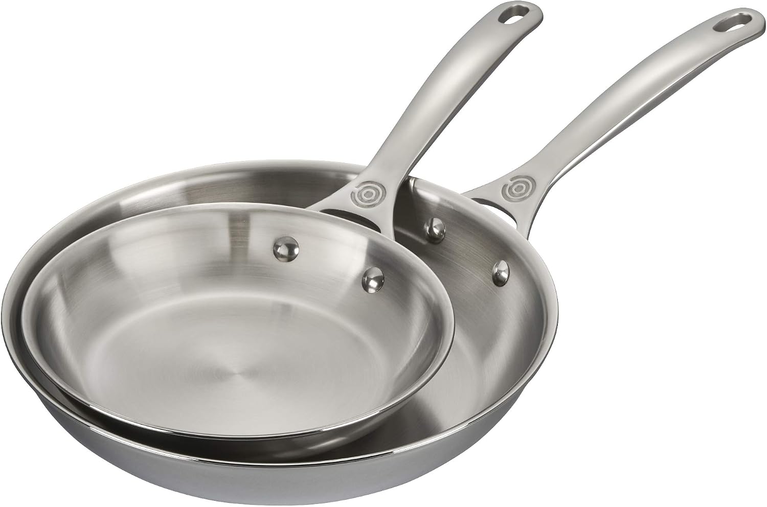 Le Creuset Tri-Ply Stainless Steel 2 pc. Fry Pan Set, (8' Fry Pan & 10' Fry Pan)