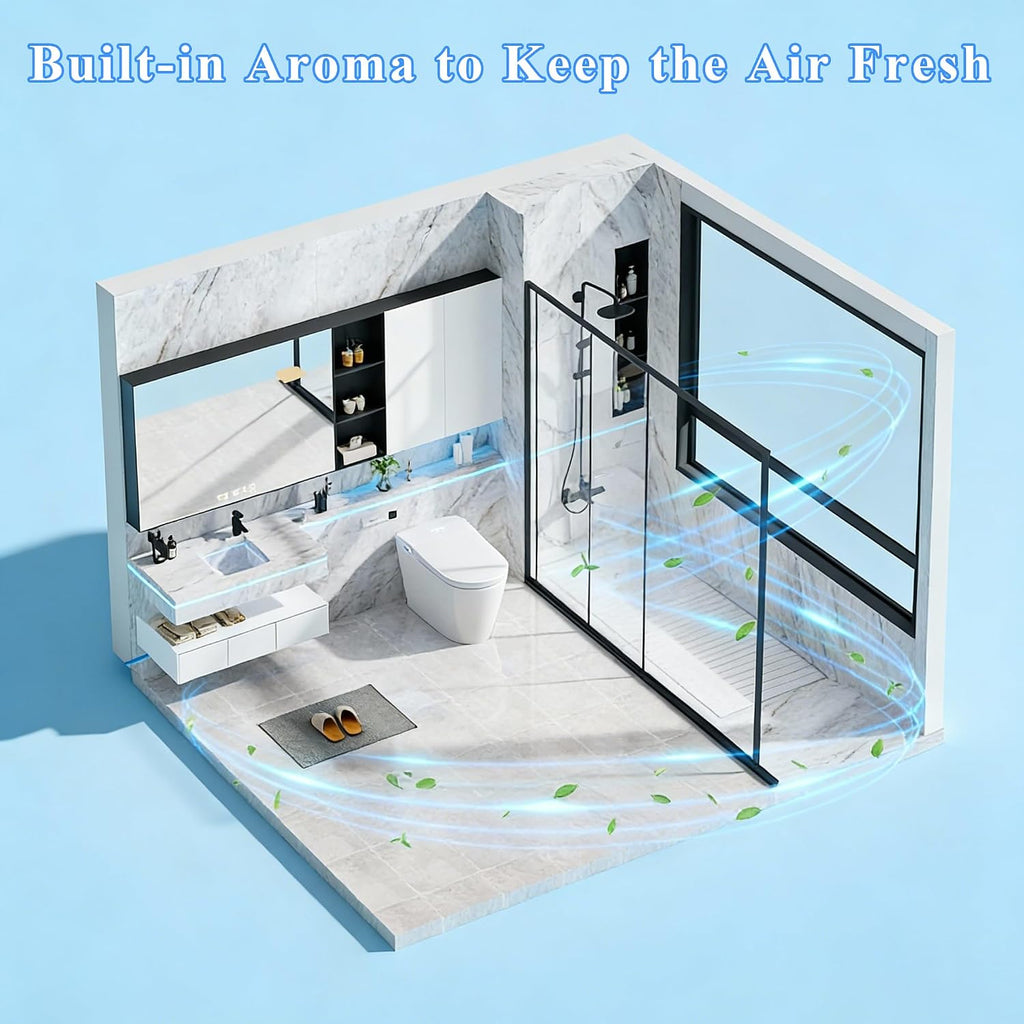 TOTTE One-Piece Smart Toilet, Premium Care with Women's Front Wash, Auto Open Lid, Instant Warm Water & Warm Air Dryer, Self-Cleaning Technology, Built-in Aroma System, Japanese Toilets