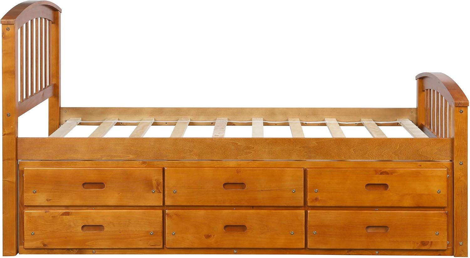 Merax Twin Size Platform Storage Bed Solid Wood Bed with 6 Drawers