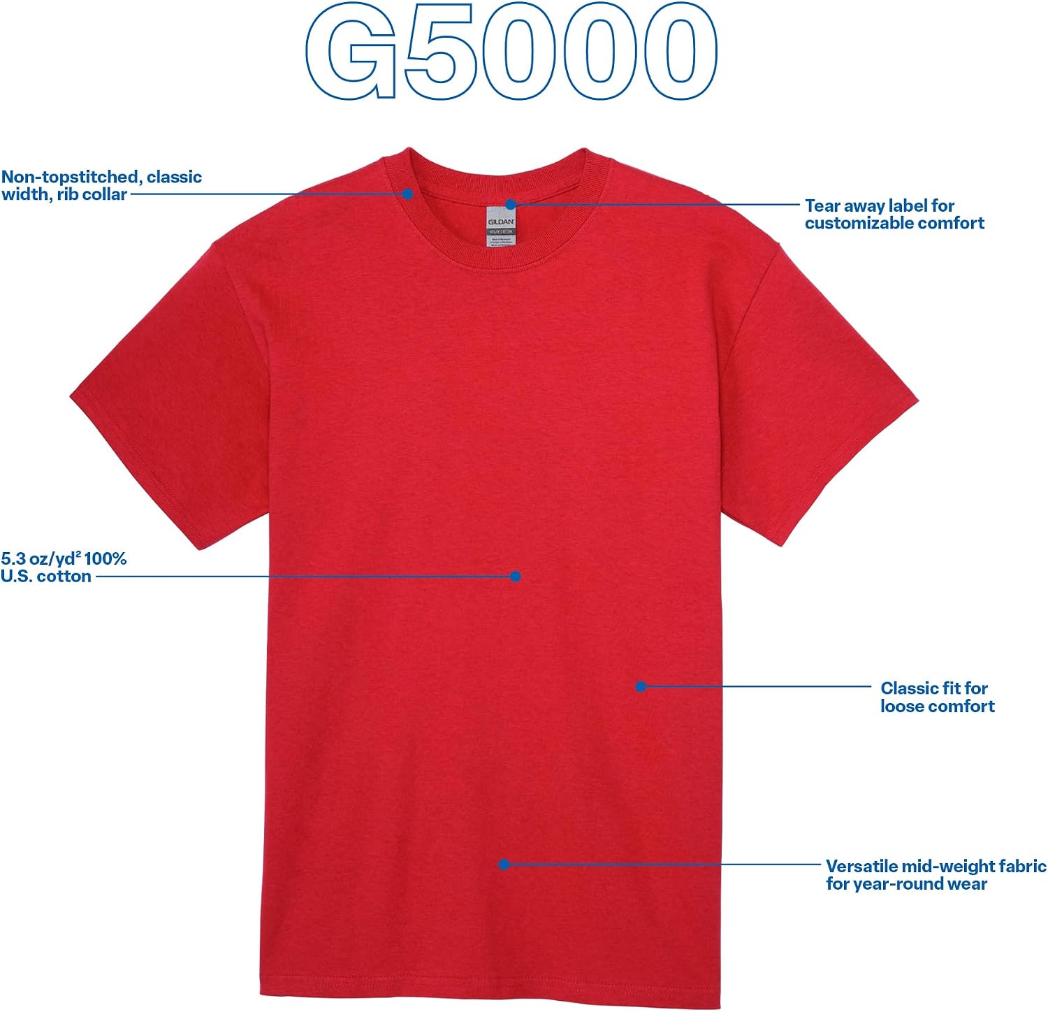 Gildan Adult Heavy Cotton T-Shirt, Style G5000