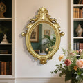 23X32 Inch Gold Vintage Oval Bathroom Mirror, Antique Oval Wall Mounted Vanity Mirror for Living Room Decor