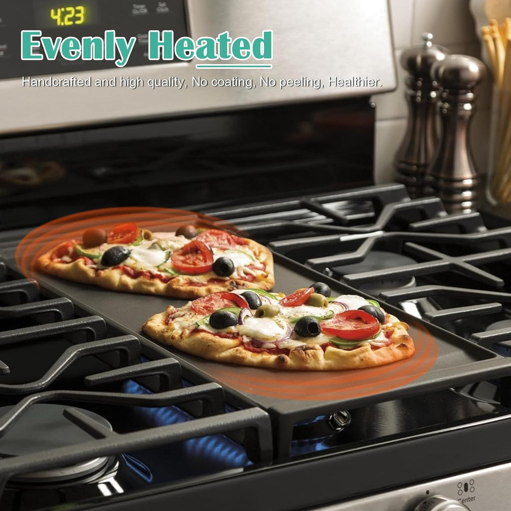 WB31X24738 Cast Iron Griddle & WB31X27151 Stove Grates Replacement for GE Gas Stove JGBS66REKSS, JGB700SEJ4SS, JGSS66SEL1SS, JGSS66SEL3SS, Griddle Plate Side Burner Grate Cooktop for GE Range Parts.