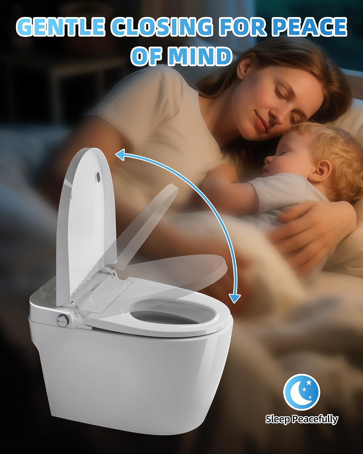 Smart Toilet with Bidet Built In, One Piece Elongated Tankless Japanese Toilet, Auto Open and Close Lid, Adjustable Temperature, Self-Cleaning Nozzle, LED Fahrenheit Display, Foot Kick Button