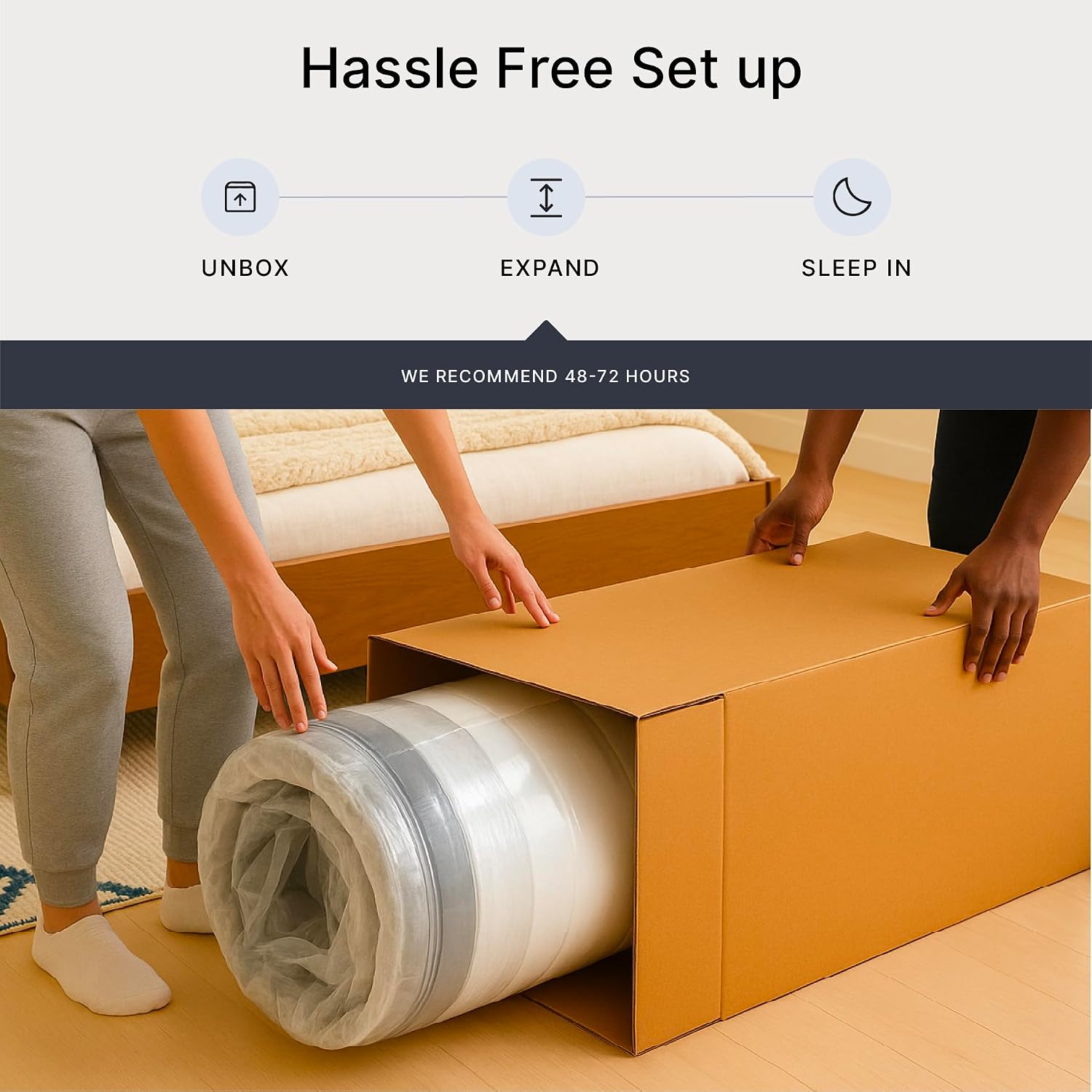 Signature Design by Ashley Queen Size Chime 10 Inch Medium Firm Hybrid Mattress with Cooling Gel Memory Foam for Pressure Relief, Fiberglass-Free, Mattress In A Box