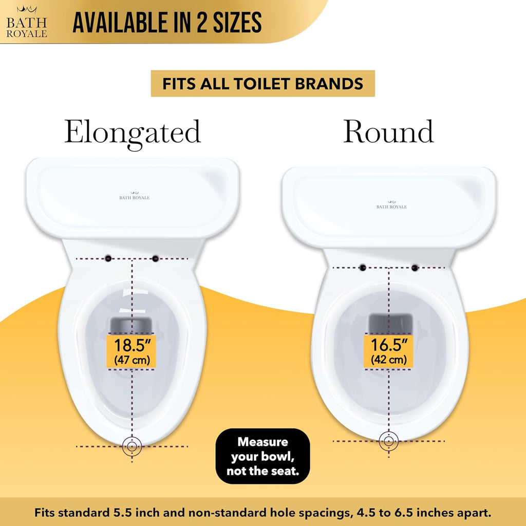 Bath Royale Toilet Seat (Round or Elongated), Slow Close (Soft Close, Quiet Close), Stain-Resistant and Easy to Clean, Fits All Toilet Brands, Premium Series or Heavy Duty Executive Series - 5 Pack
