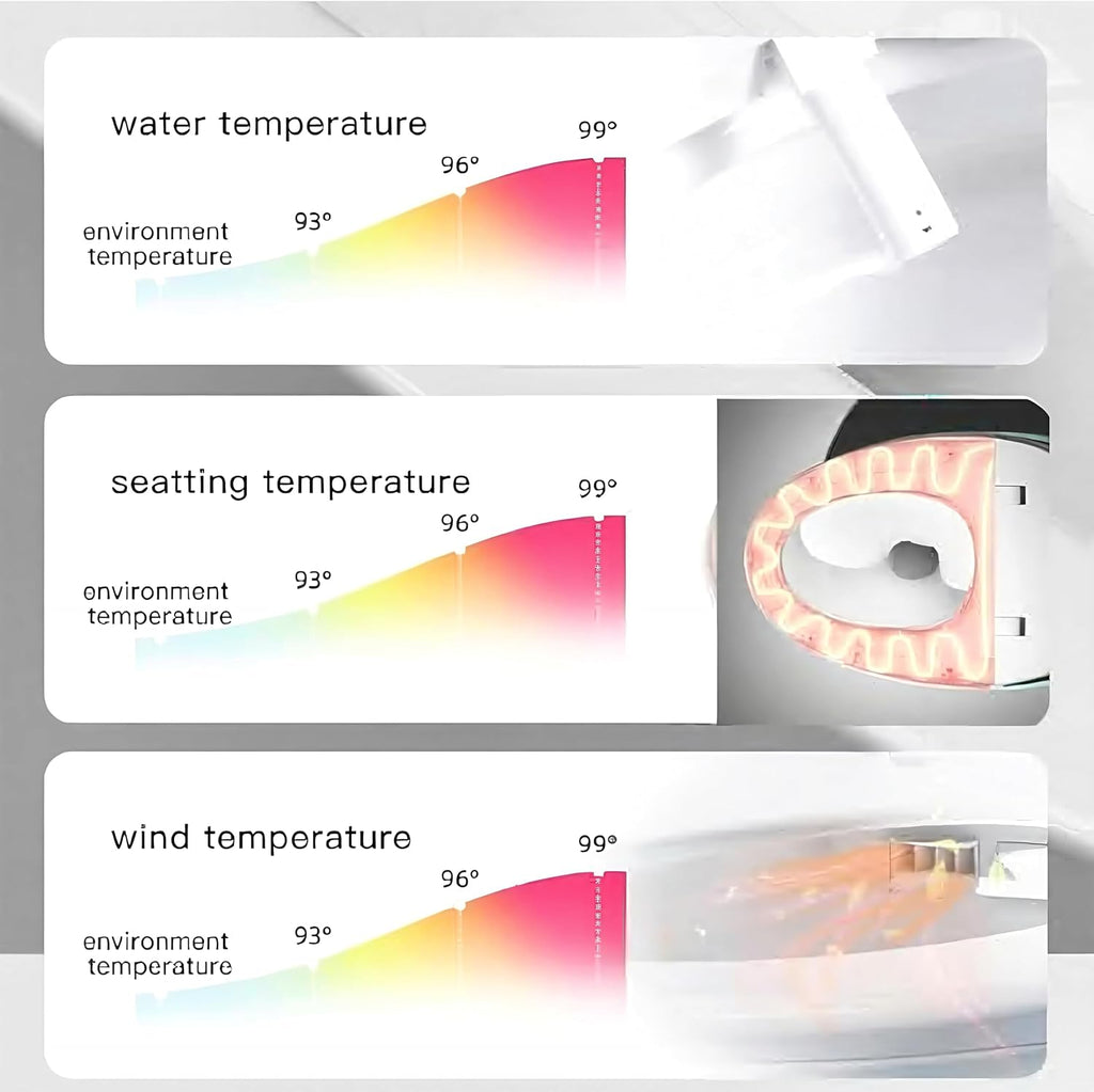 SouNor Modern Smart Toilet with Bidet Heated Seat, Auto Flush,Varied Cleaning Mode,Foot Sensor,Night Light,Auto Open & Soft Close Seat,Warm Air Drying,Gray