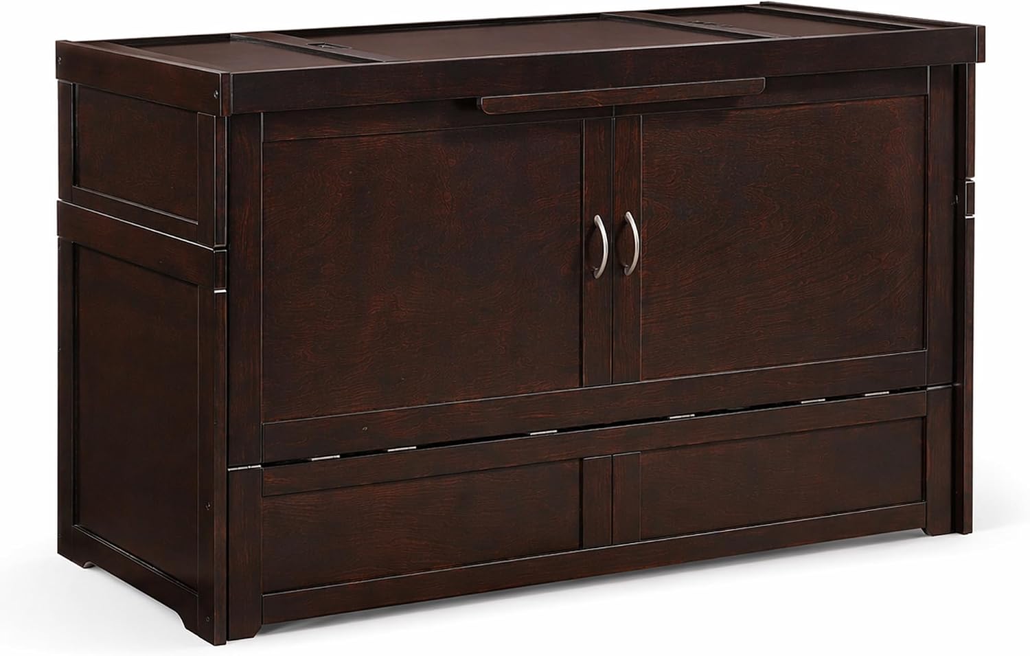 NIGHT & DAY Furniture Murphy Cube Cabinet Bed, Queen, Chocolate