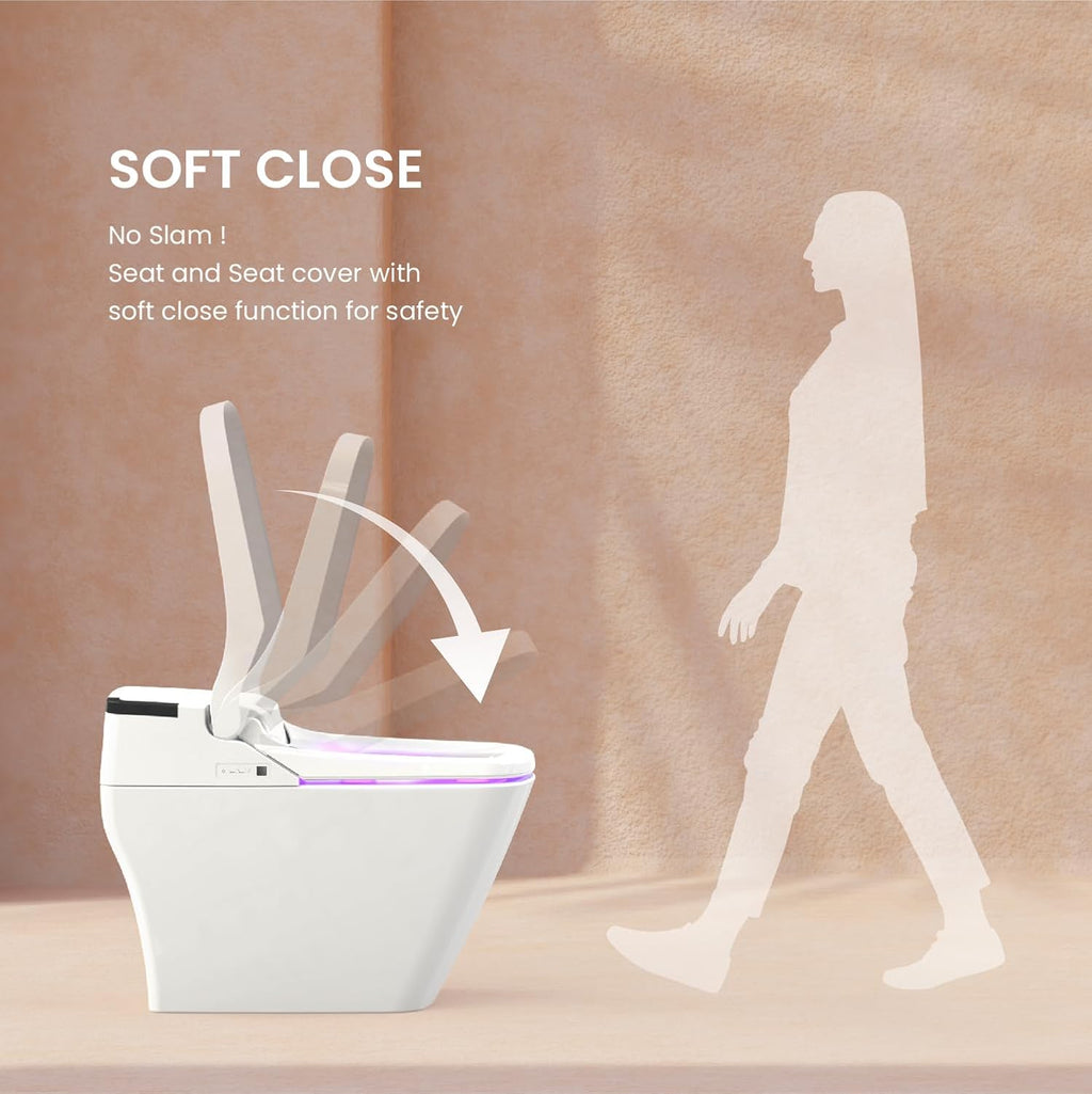 VOVO STYLEMENT TCB-090S Smart Bidet Toilet for bathrooms, Elongated One Piece Toilet, 1.12 GPF, Auto Dual Flush, ADA Chair Height, Heated Seat, Made in Korea