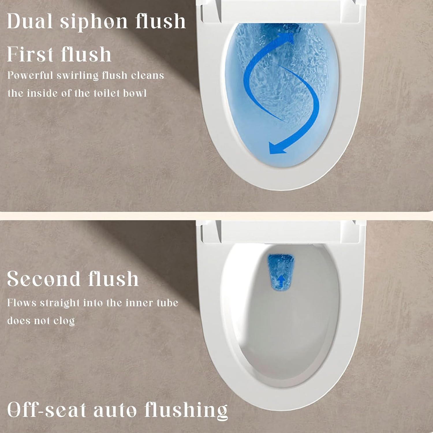 BONSAM Smart Toilet with Auto Flushing, Modern Toilet with Bidet Built In, Warm Water&Dryer, Self-Cleaning Heated Seat Toilet with Remote Control for Seniors & Families.