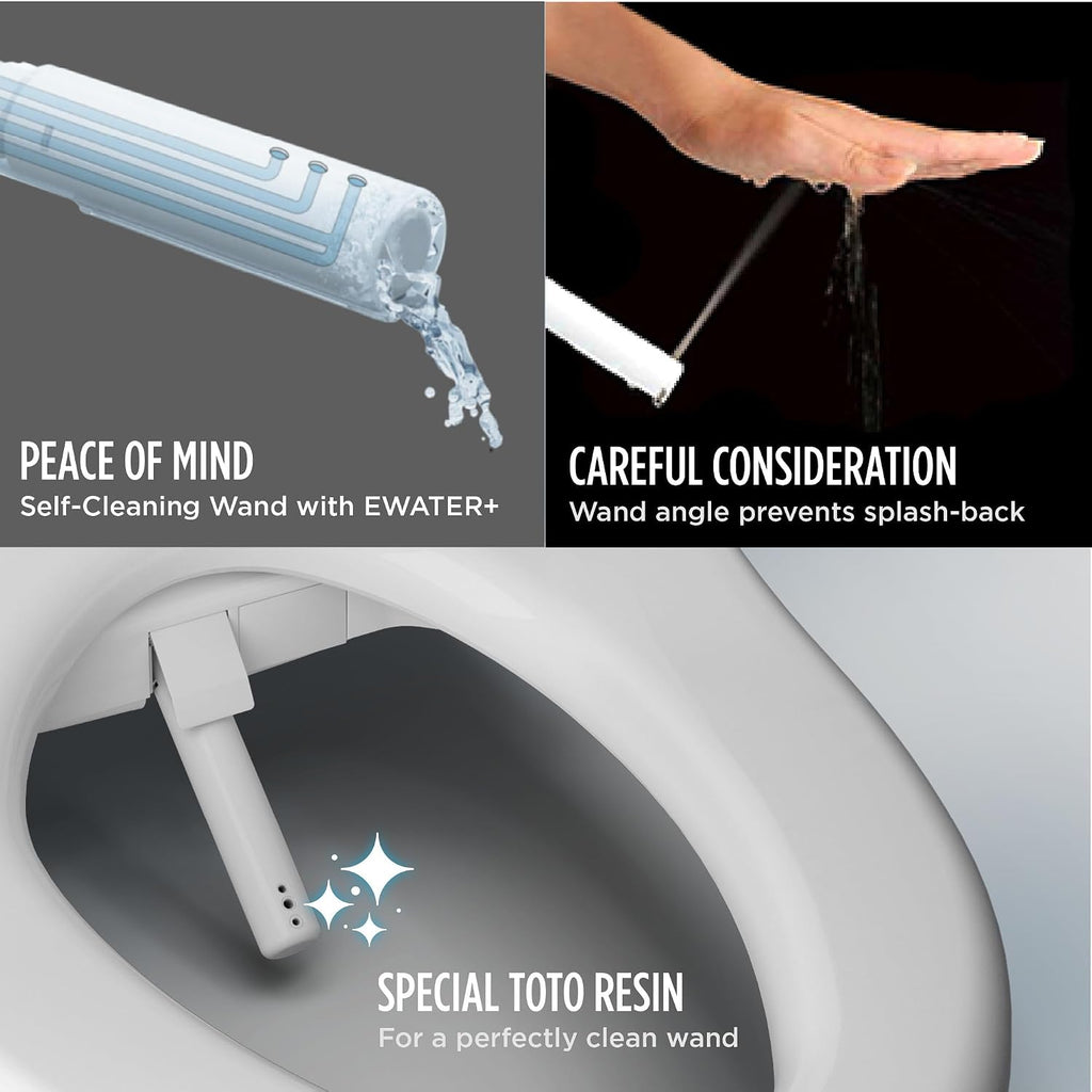 TOTO® S7 WASHLET® Electronic Bidet Toilet Seat with EWATER+® Bowl and Wand Cleaning and Classic Lid, Round, Cotton White - SW4725#01