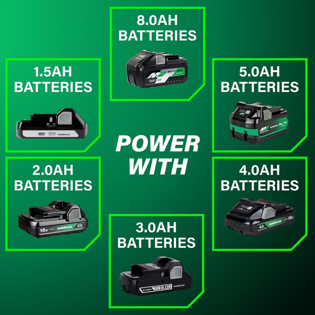 Metabo HPT 18V MultiVolt Brushless 1-1/2' Metal Connector Nailer, Cordless Air Spring Nailer with 18V 4.0Ah Battery, Lightweight Design, 600 Nails Per Charge, Sequential Actuation, NR1838DKA