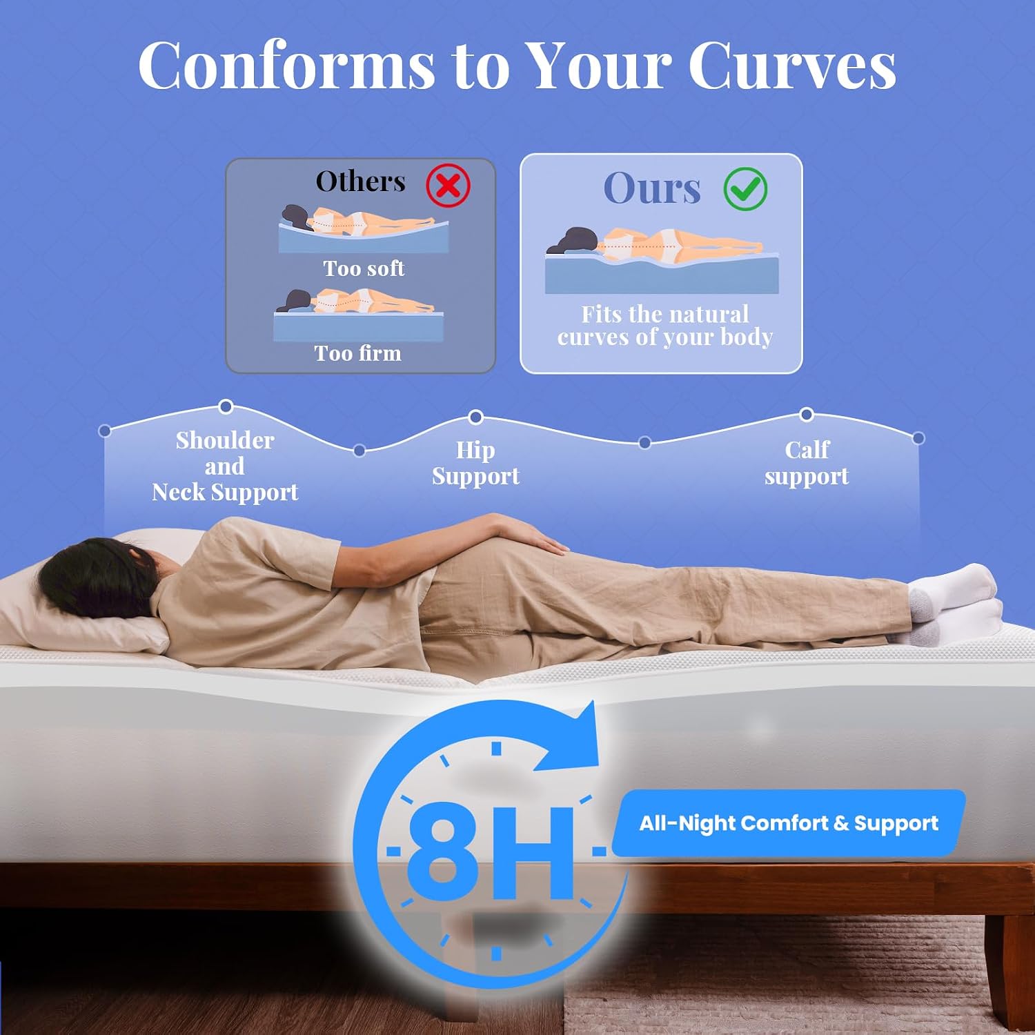 OhGeni Cooling 4 Inch Twin Size Dual Layer Mattress Topper 2 Pack, 2 Inch Gel Memory Foam, 2 Inch Soft Pillow Top Pad, Washable Bedroom Cover for Kids Mattresses, Sleep Comfort and Back Pain Relief