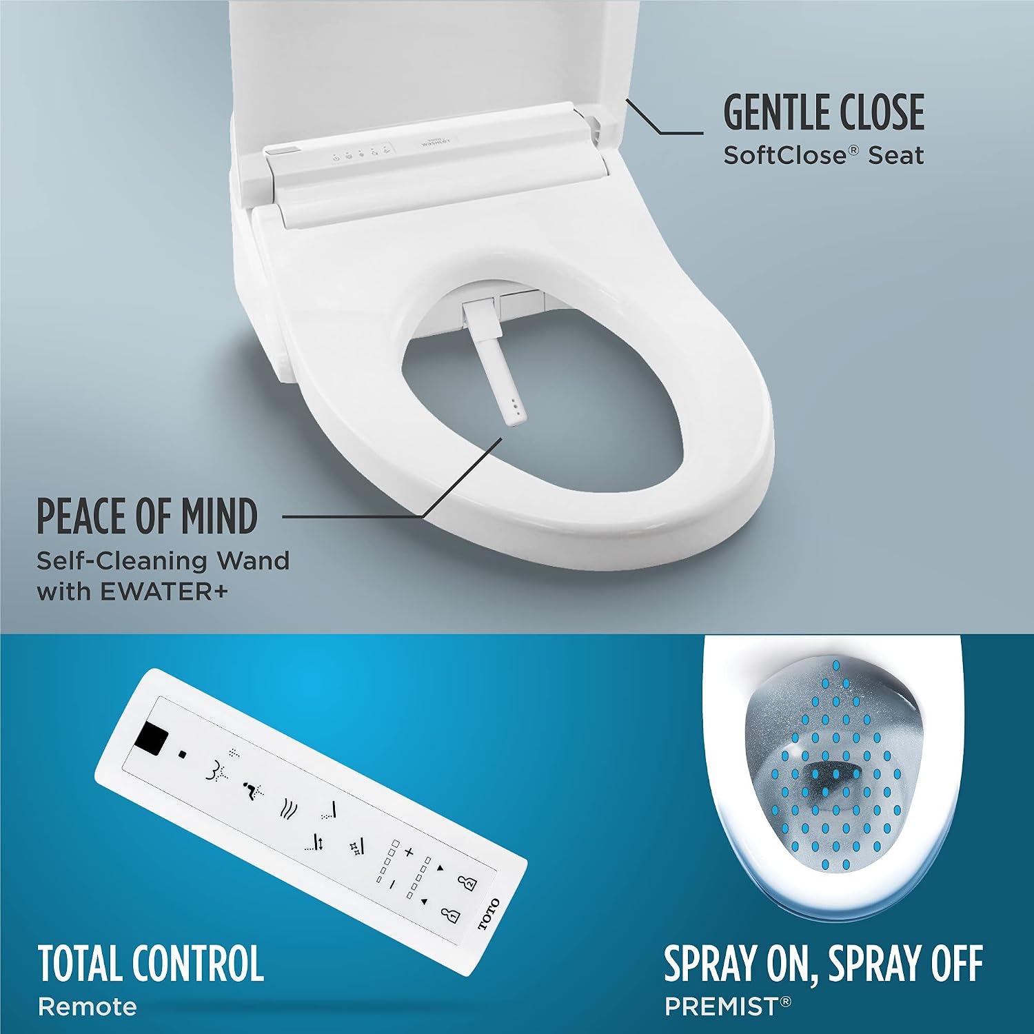 TOTO® WASHLET®+ Aquia® IV Two-Piece Elongated Universal Height Dual Flush 1.28 and 0.9 GPF Toilet and WASHLET C5 Bidet Seat, Cotton White - MW4463084CEMFGN#01