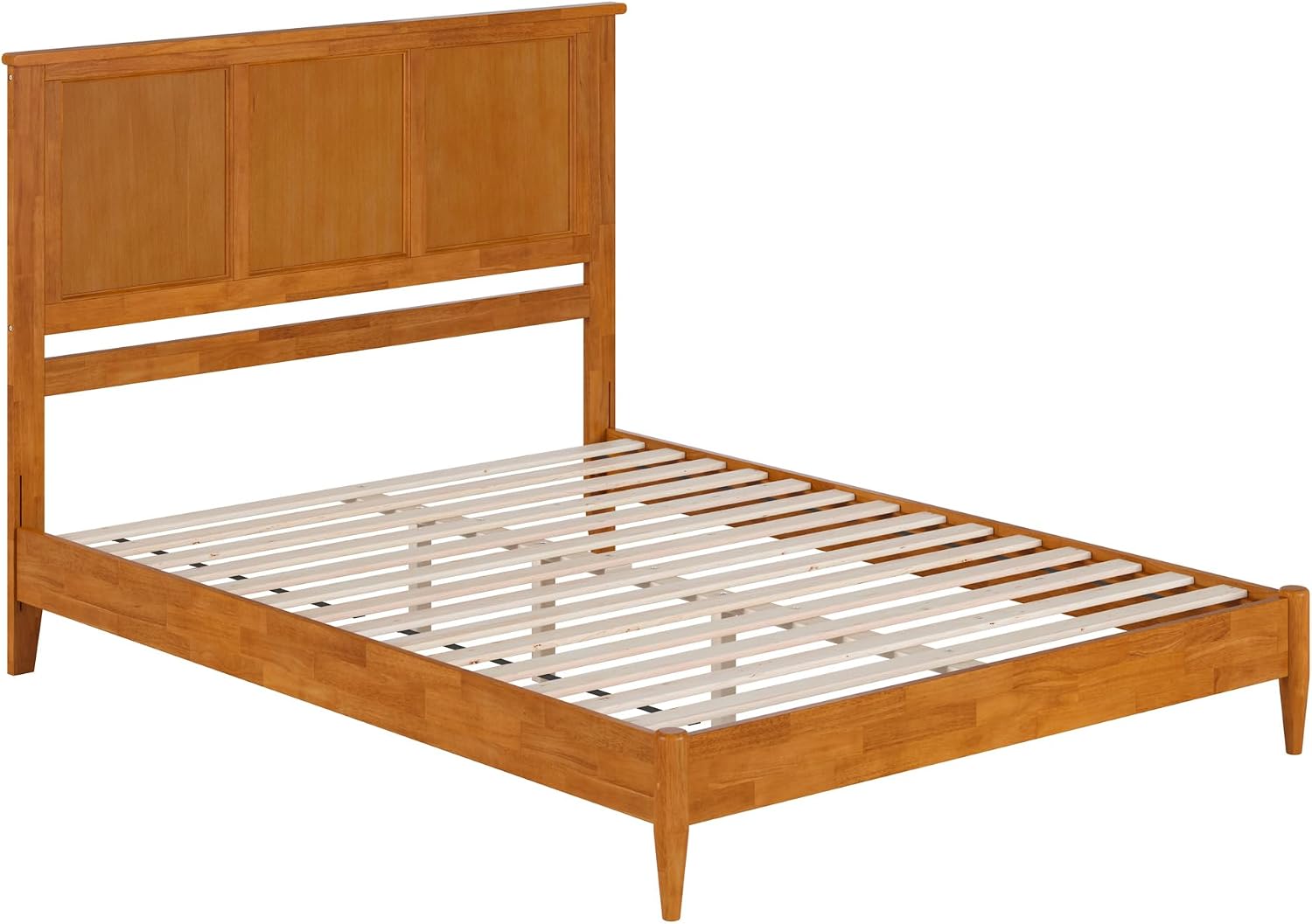 AFI, Charlotte Queen Solid Wood Low Profile Platform Bed, Light Toffee