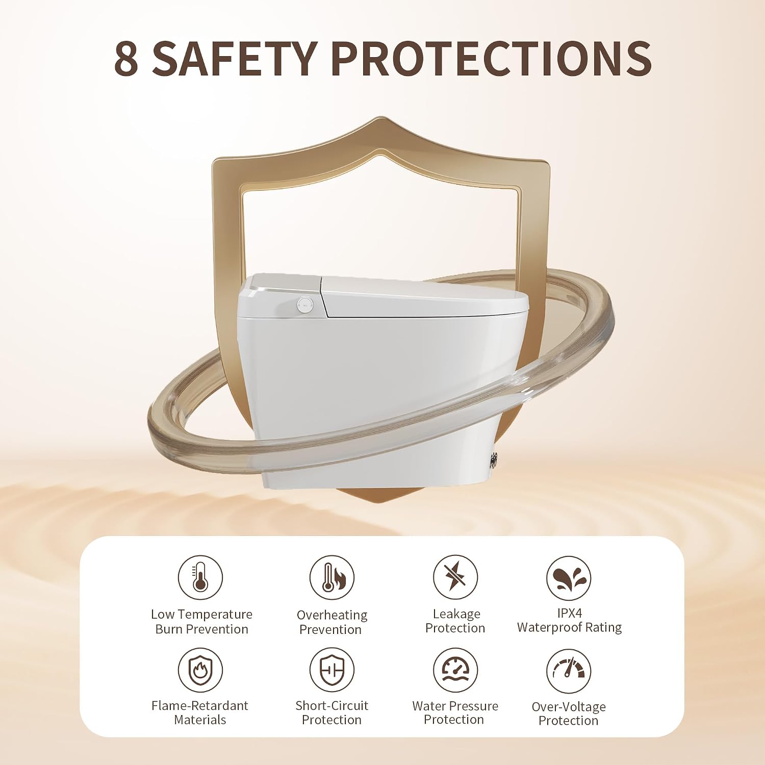 DeerValley Smart Toilet One Piece Tankless Toilet with Bidet Built in Smart Toilet with 1.28GPF Auto Flush Foot Kick Blackout Flush Warm Water and Air Dryer Heated Seat Remote Control - DV-1S0458