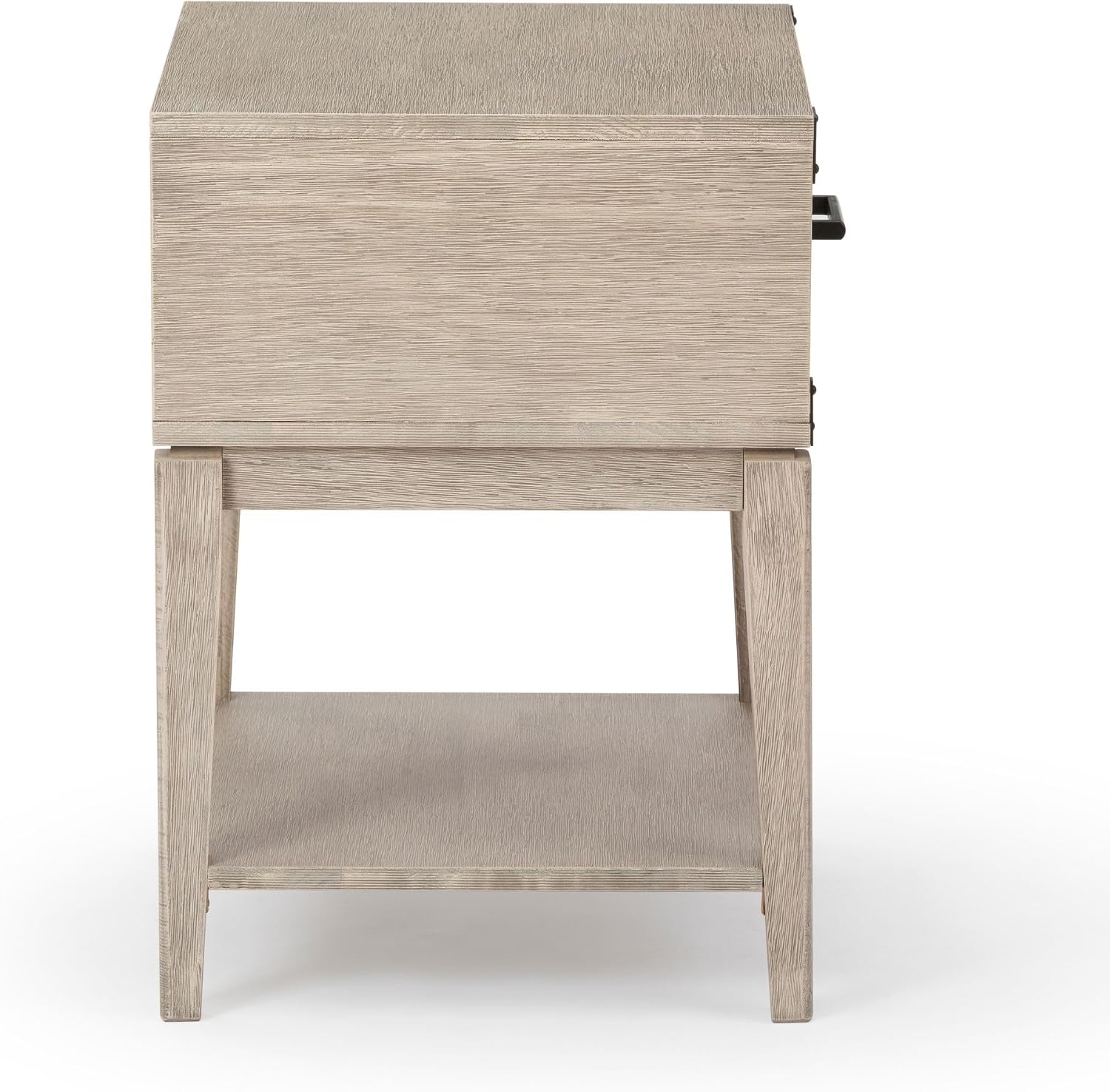 Plank+Beam Contempo Wood Nightstand with 1 Drawer, Wooden Side Table for Bedroom Storage, Bedside End Table, Seashell Wirebrush