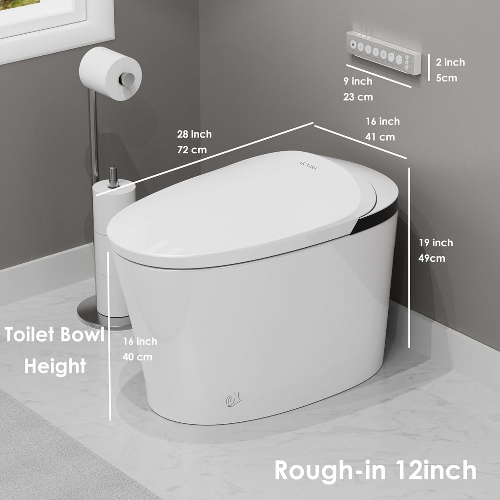 Smart Toilet with Bidet Built In, Luxury Bidet Toilet for Modern Bathrooms, Auto Open/ Close Lid, Heated Seat, Auto Flush, Warm Water Wash, Air Dryer, Deodorizer, Booster Pump Assisted Y001ZP