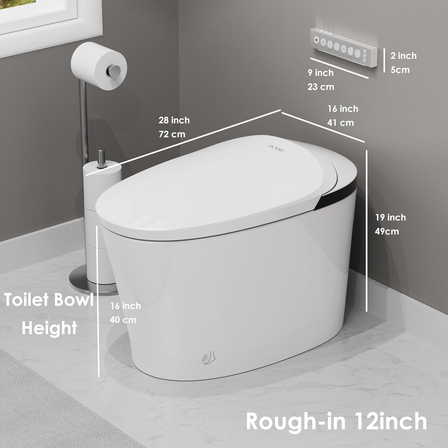 Smart Toilet with Bidet Built In, Luxury Bidet Toilet for Modern Bathrooms, Auto Open/ Close Lid, Heated Seat, Auto Flush, Warm Water Wash, Air Dryer, Deodorizer, Booster Pump Assisted Y001ZP
