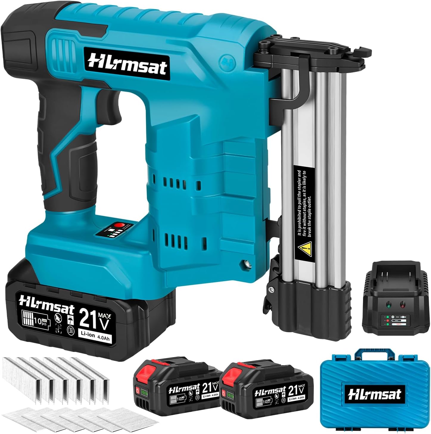 18 Gauge Brad Nailer Cordless,2-In-1 Brushless Nail Gun And Staple Gun with 2×4.0Ah Battery,Electric Pistola De Clavos De Bateria with 1200Pcs Nails for Woodworking,Home Improvement DIY