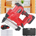 Brad Nailer Cordless,Electric Nail Nailer,for DIY Project of Upholstery&Woodworking,U-Shaped Nail/Straight Nail,Dual Led Indicators,with Gloves,1 Battery&400 Nails,red