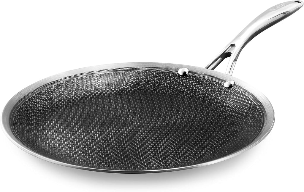 DELUXE Hybrid Ceramic Nonstick Griddle Pan,13-Inch,Stay-Cool Handle,Dishwasher&Oven Safe,Induction-Ready,PFOA Free Compatible with All Cooktops